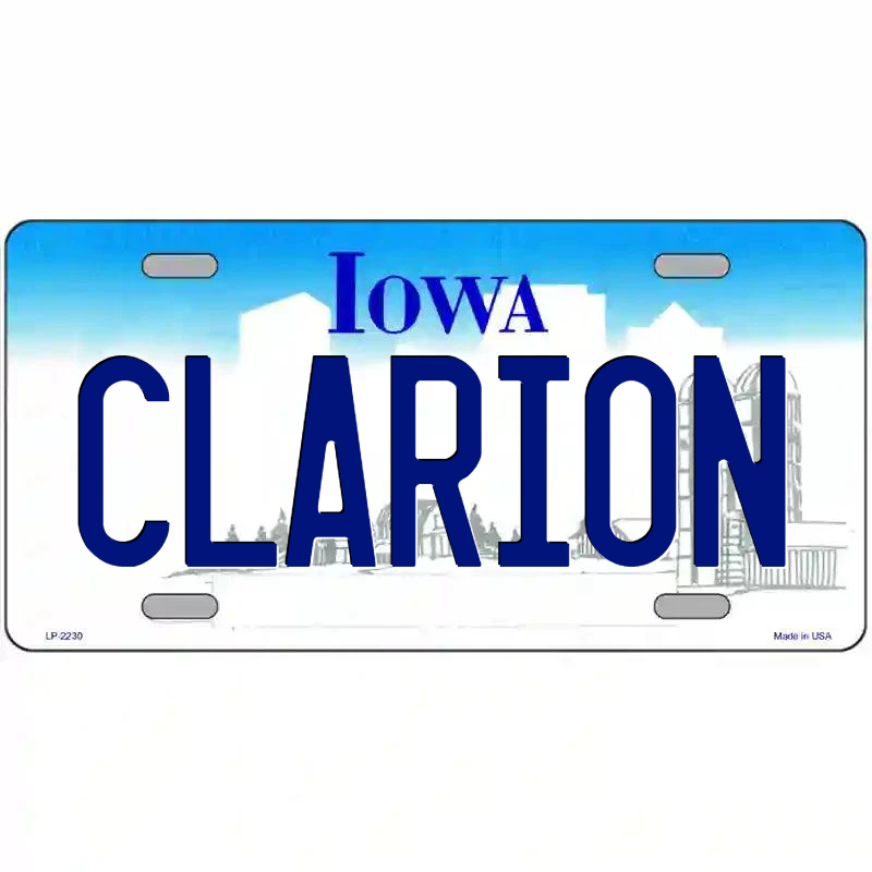 Clarion Iowa Metal Sign