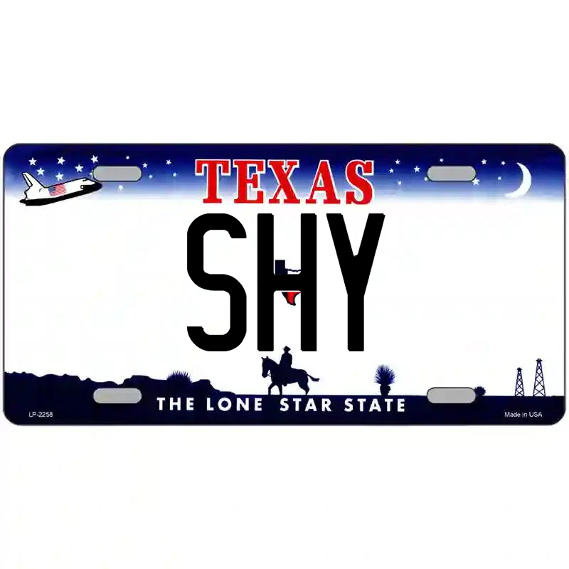Shy Texas Metal Sign