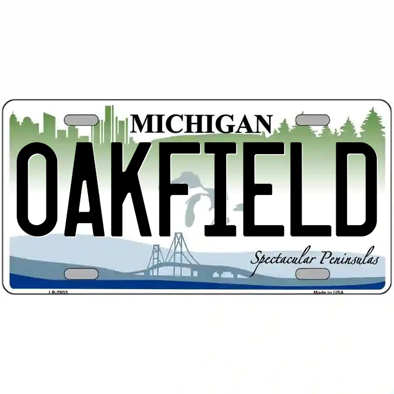 Oakfield Michigan Metal Sign