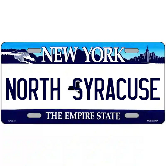 North Syracuse New York Blue Metal Sign