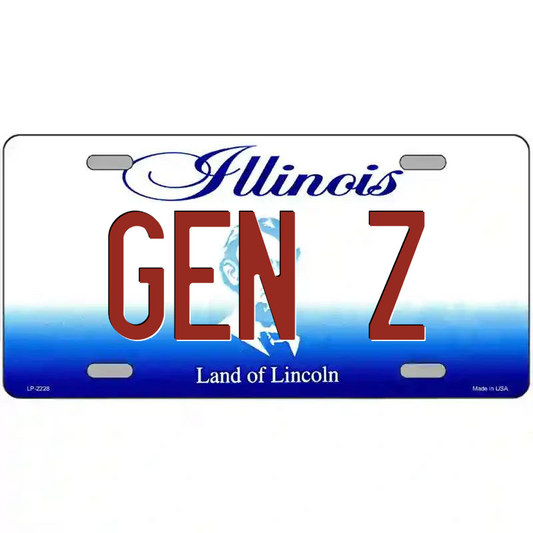 Gen Z Illinois Metal Sign