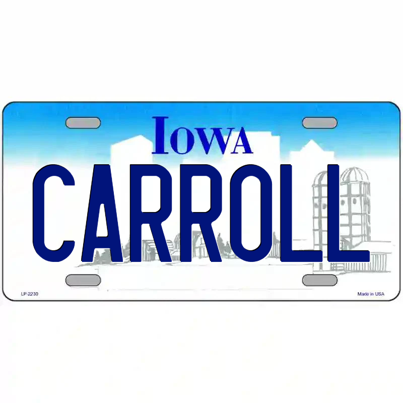 Carroll Iowa Metal Sign