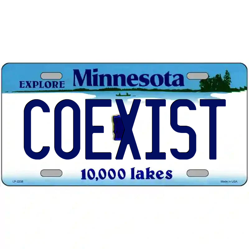Coexist Minnesota Metal Sign