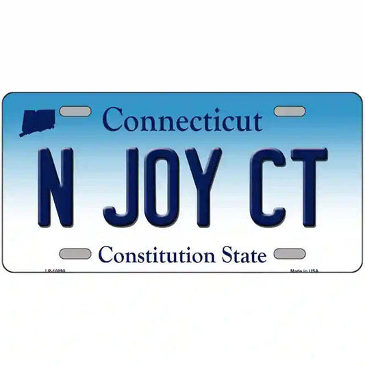 N Joy CT Connecticut Metal Sign