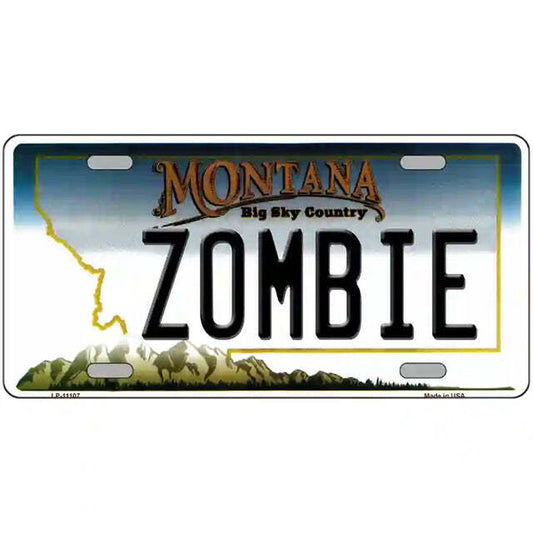 Zombie Montana Metal Sign