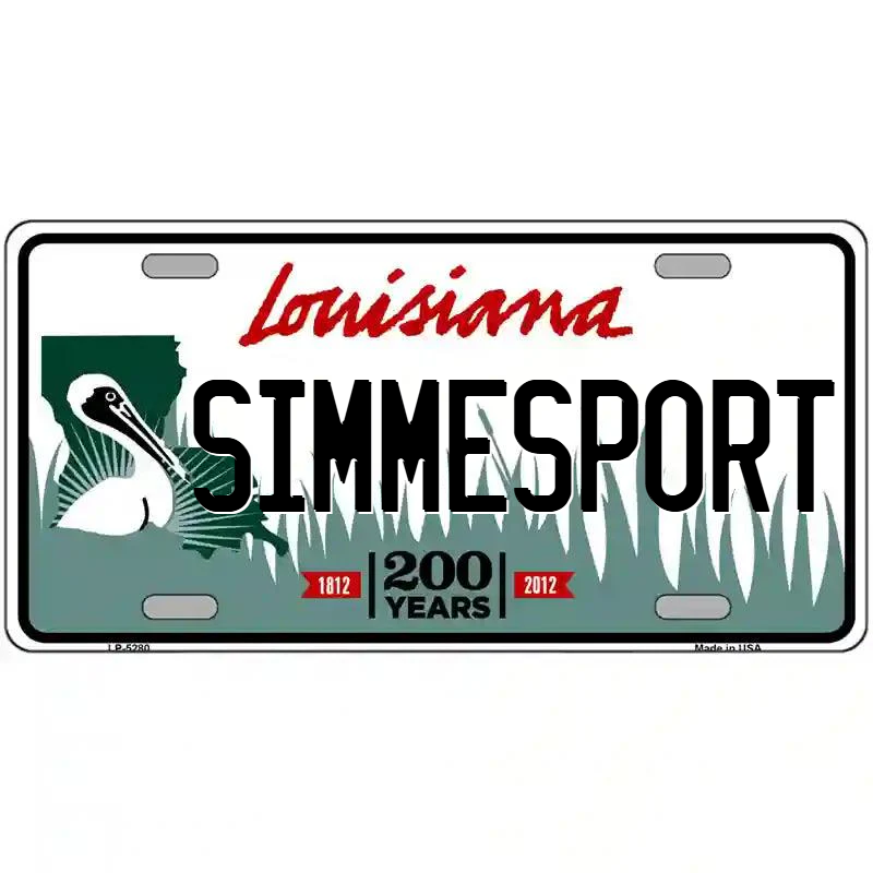 Simmesport Louisiana Metal Sign