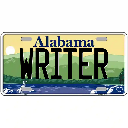 Writer Alabama Metal Sign