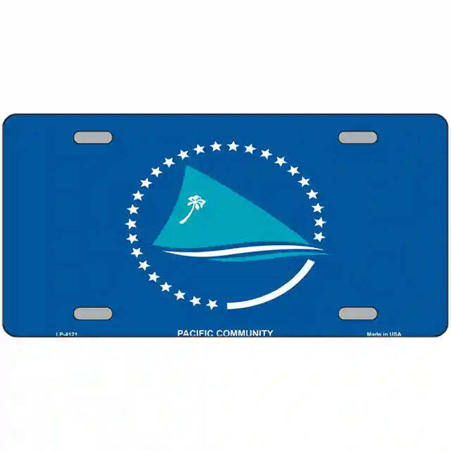 Pacific Community Flag Metal Sign