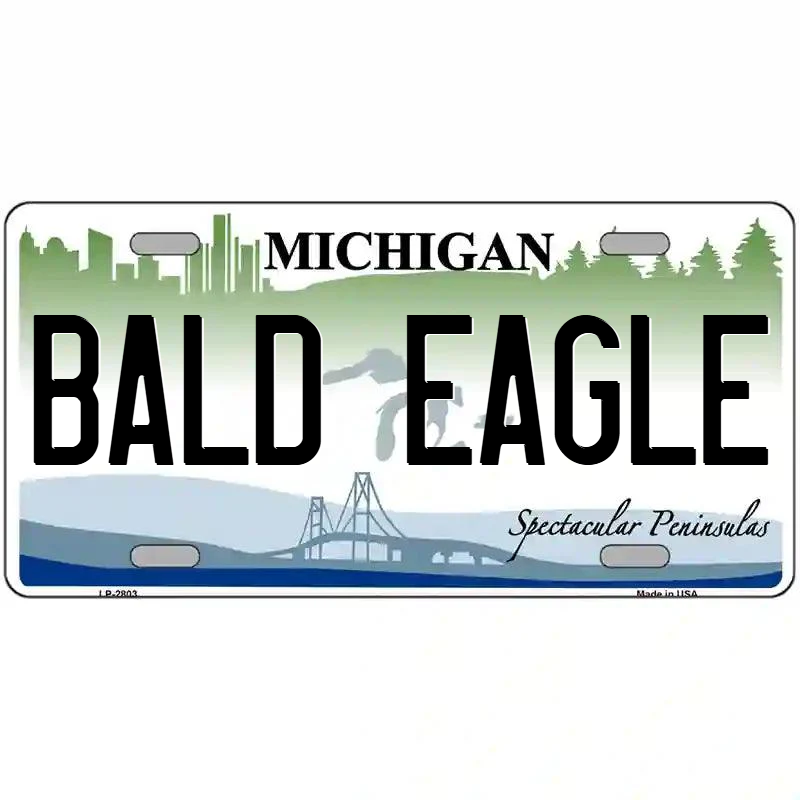 Bald Eagle Michigan Metal Sign