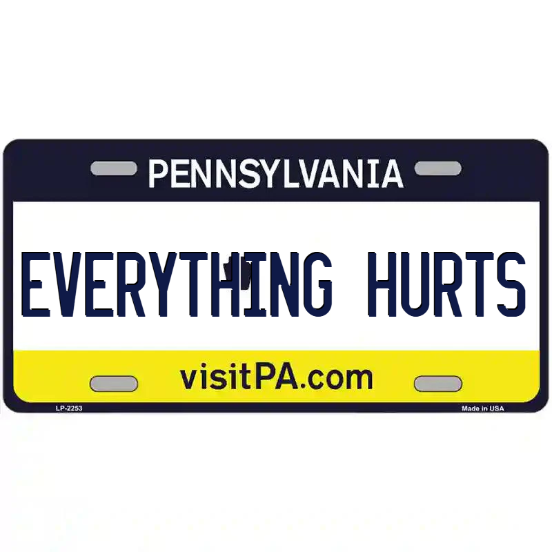 Everything Hurts Pennsylvania Metal Sign
