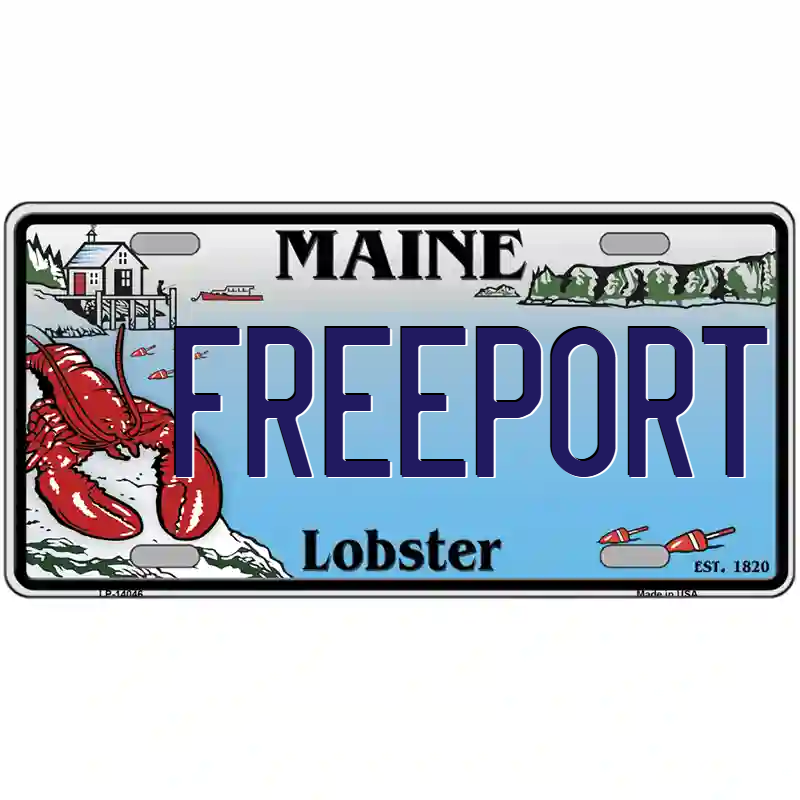 Freeport Maine Lobster Metal Sign