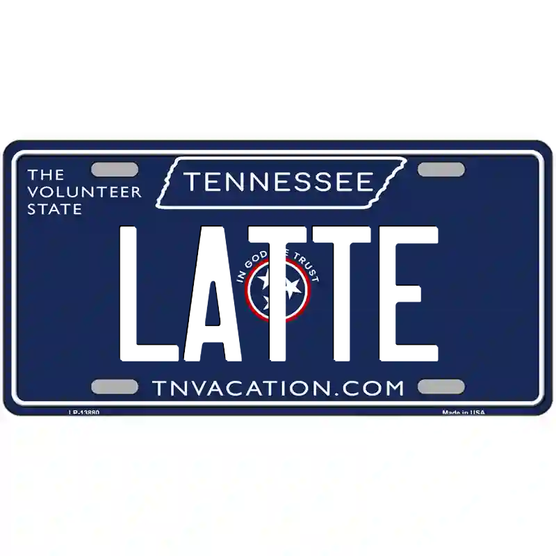 Latte Tennessee Blue Metal Sign