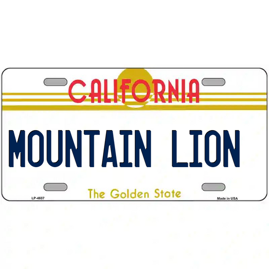 Mountain Lion California Metal Sign