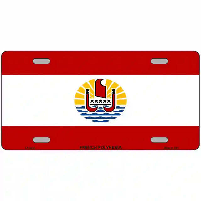 French Polynesia Flag Metal Sign