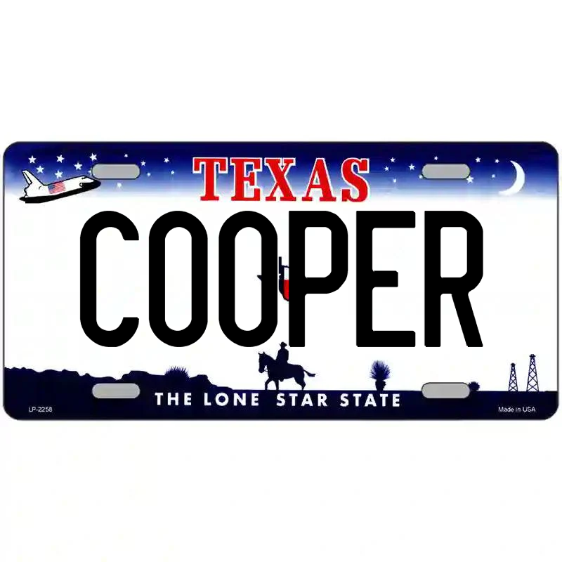 Cooper Texas Metal Sign
