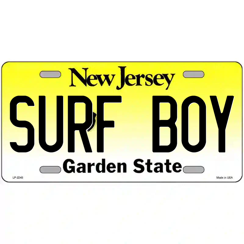Surf Boy New Jersey Metal Sign