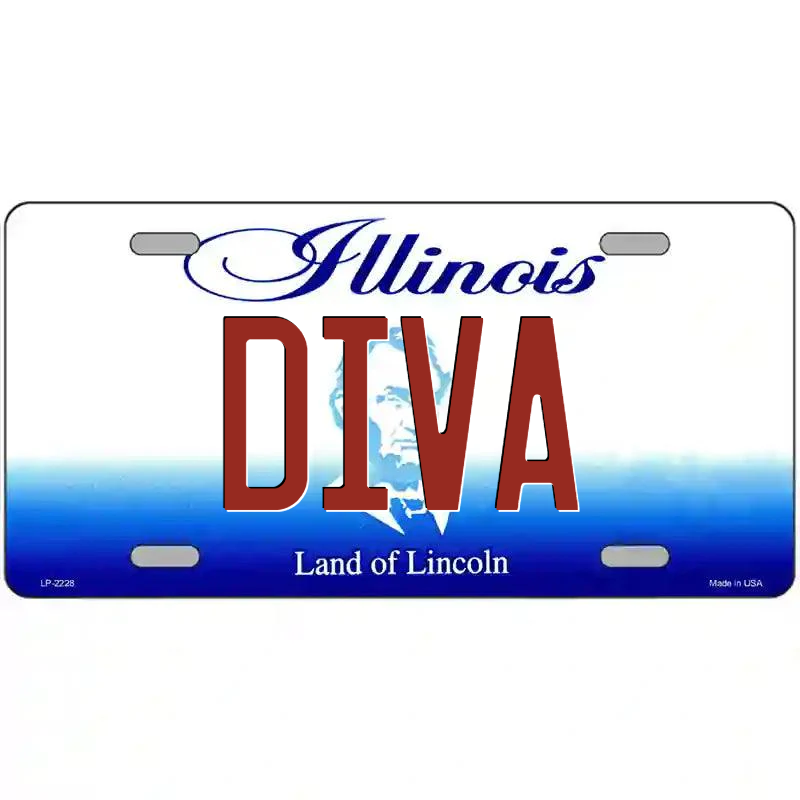 Diva Illinois Metal Sign