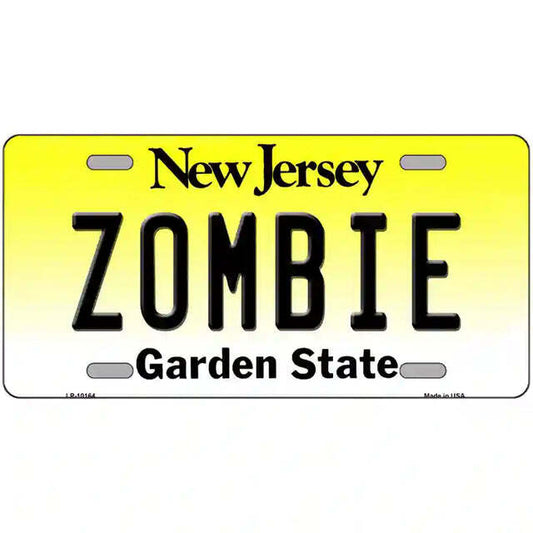 Zombie New Jersey Metal Sign