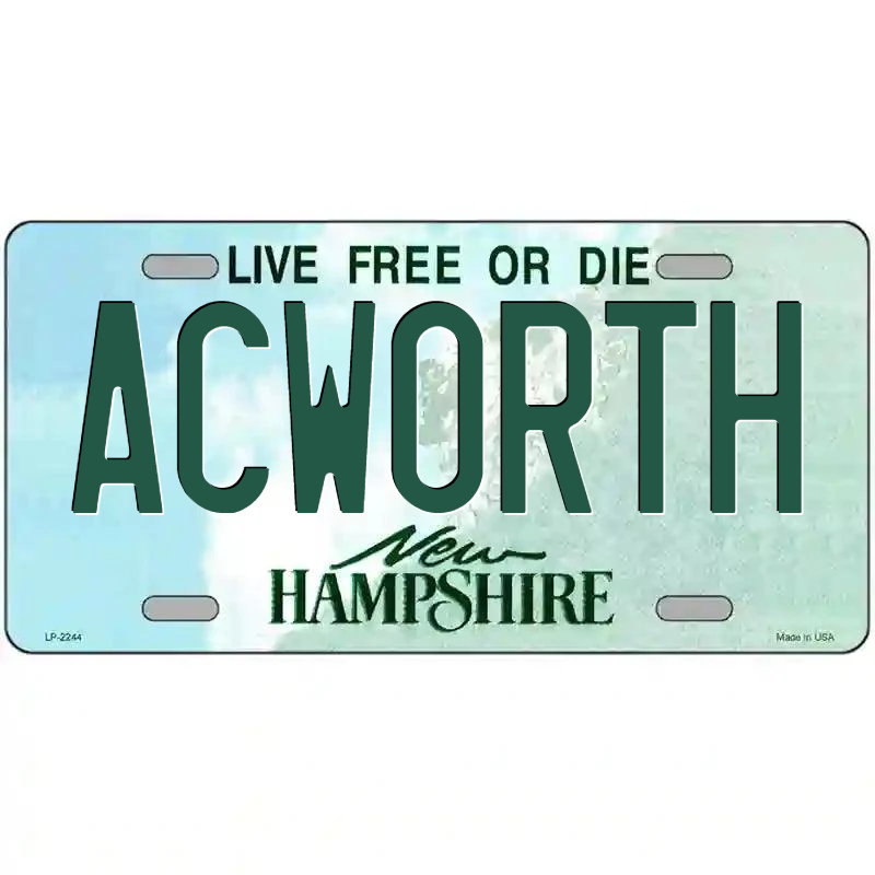 Acworth New Hampshire Metal Sign