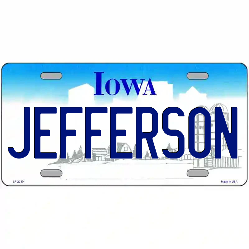 Jefferson Iowa Metal Sign