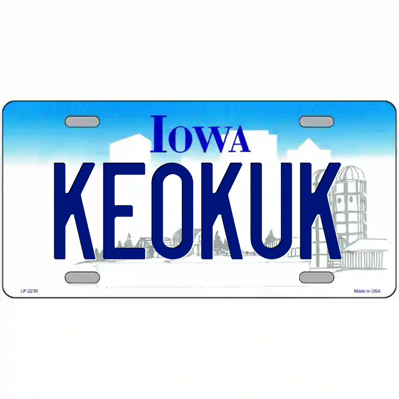 Keokuk Iowa Metal Sign