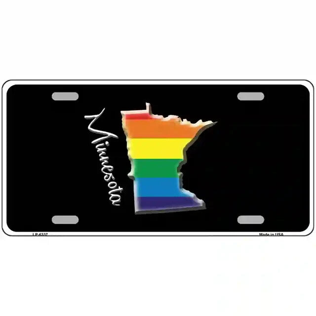 Minnesota Gay Pride Rainbow Flag Metal Sign