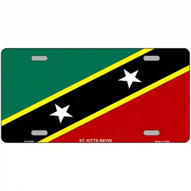 St Kitts Nevis Flag Metal Sign