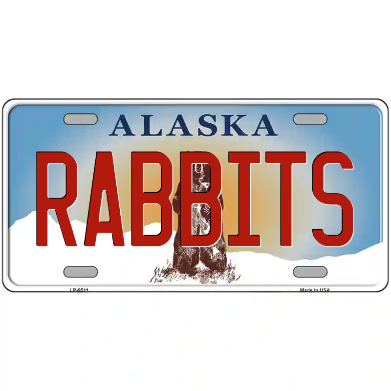 Rabbits Alaska Metal Sign