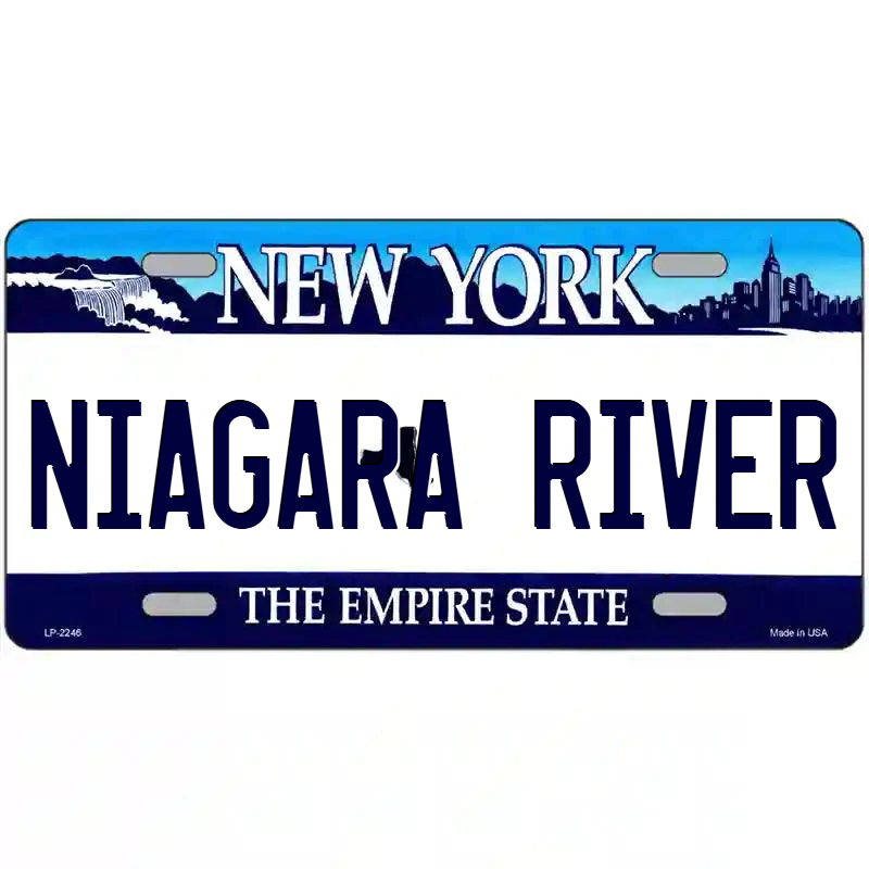 Niagara River New York Blue Metal Sign