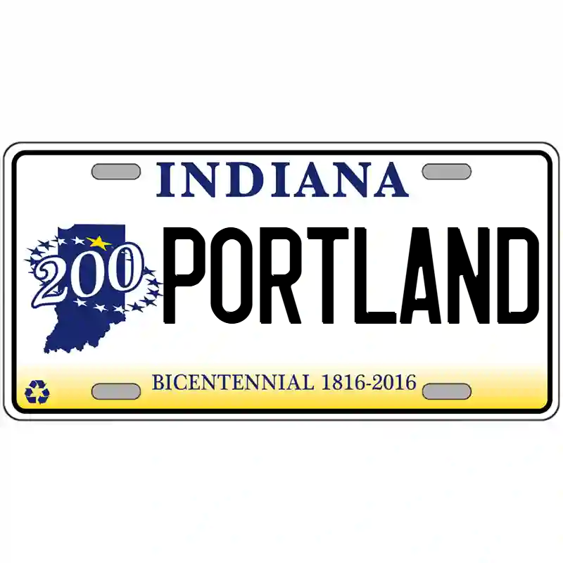Portland Indiana Bicentennial Metal Sign