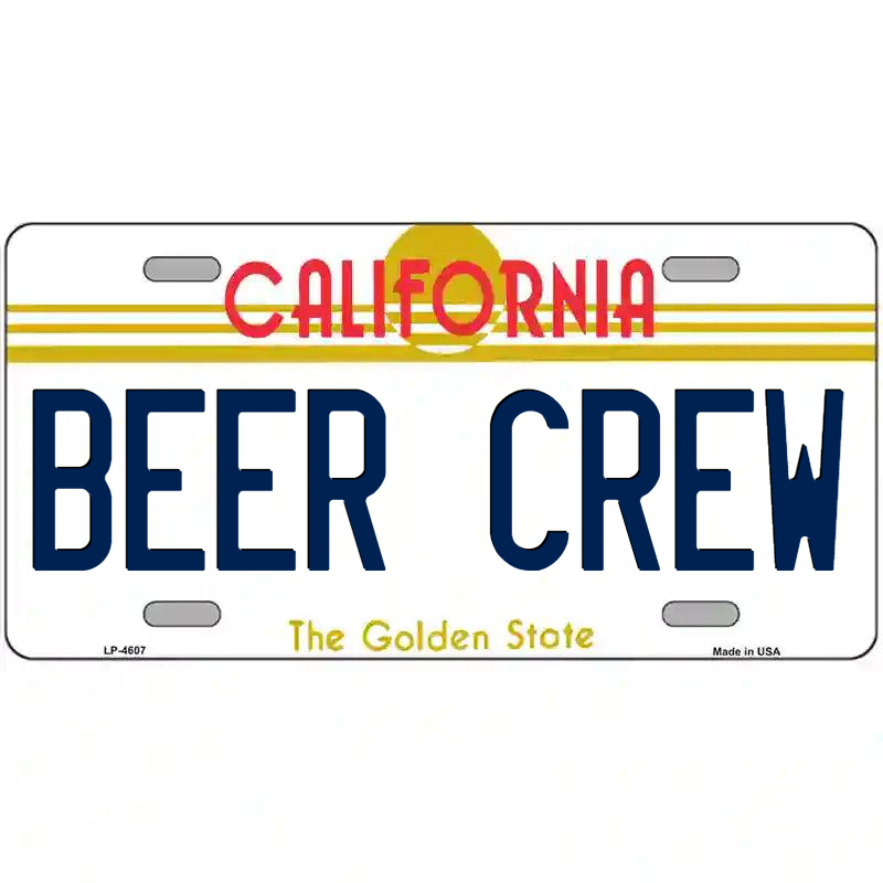 Beer Crew California Metal Sign