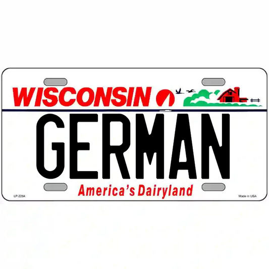 German Wisconsin Metal Sign