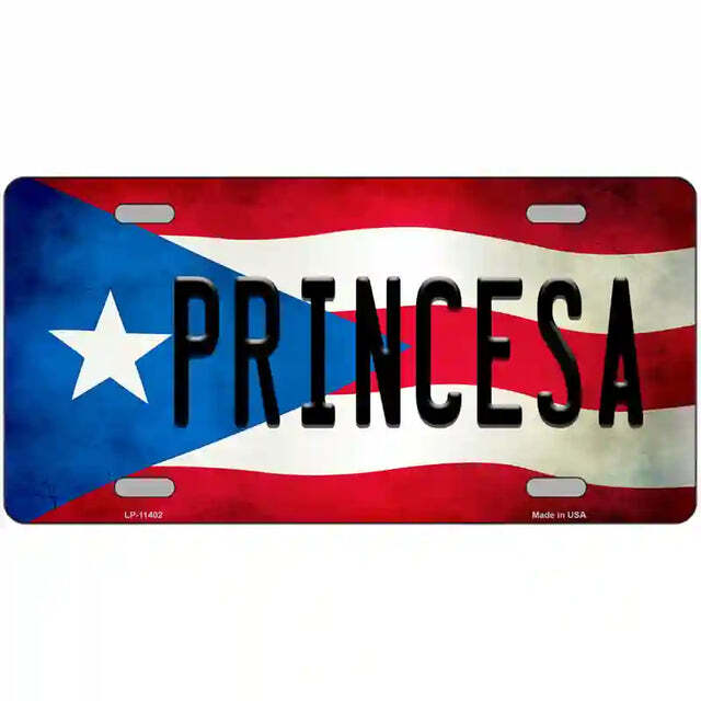 Princesa Puerto Rico Flag Metal Sign