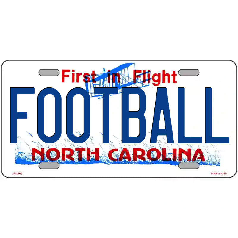 Football North Carolina Metal Sign