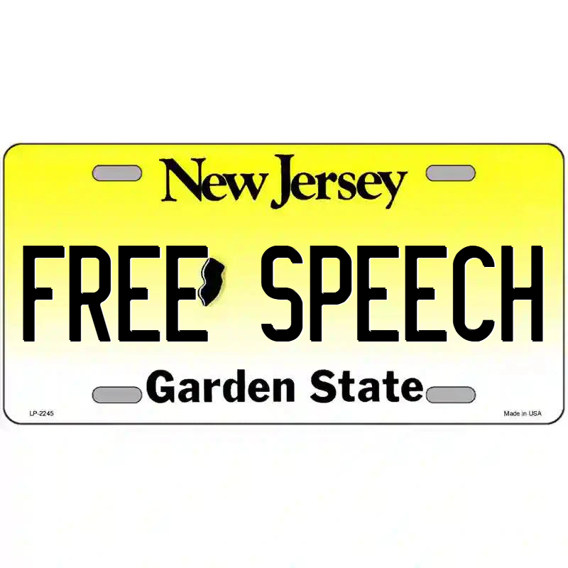 Free Speech New Jersey Metal Sign
