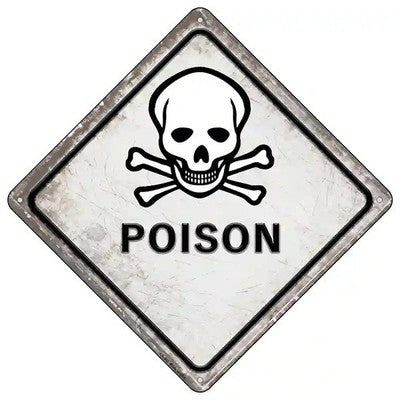 Poison 16.5" X 16.5" Diamond Metal Sign