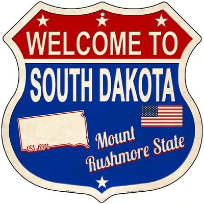 Welcome to South Dakota Mount Rushmore State Highway Shield Metal Sign