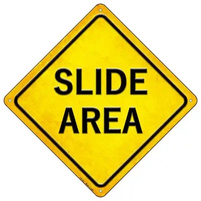Slide Area 16.5" X 16.5" Diamond Metal Sign