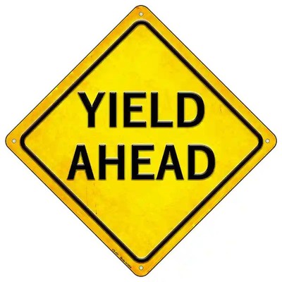 Yield Ahead 16.5" X 16.5" Diamond Metal Sign