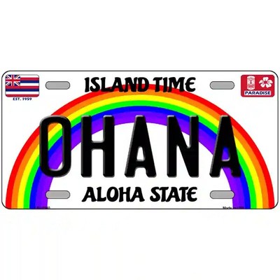 Ohana Hawaii Rainbow  Metal Sign