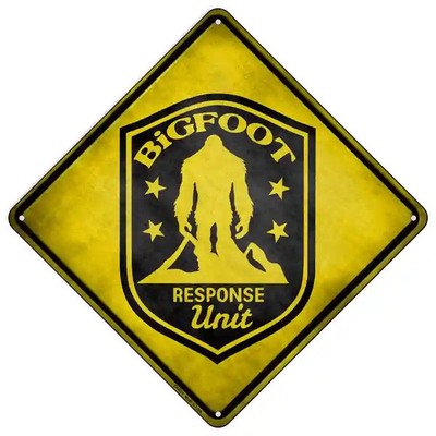 Bigfoot Response Unit 16.5" X 16.5" Diamond Metal Sign