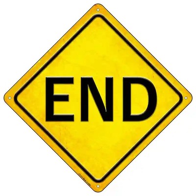 End 16.5" X 16.5" Diamond Metal Sign
