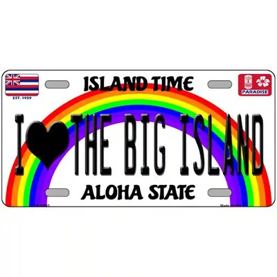 I Love The Big Island Hawaii Rainbow Metal Sign
