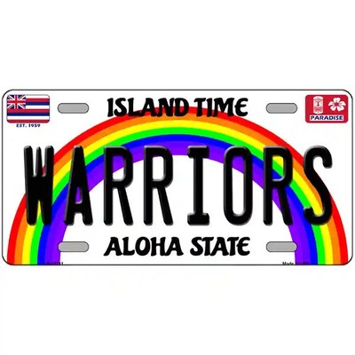 Warriors Hawaii Rainbow Metal Sign