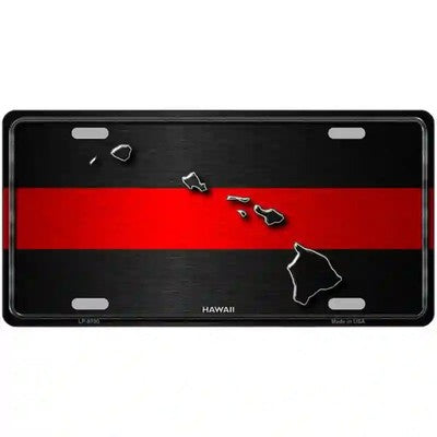 Hawaii Thin Red Line Metal Sign