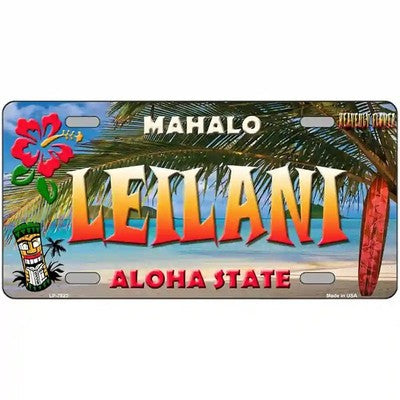 Leilani Hawaii Mahalo Metal Sign