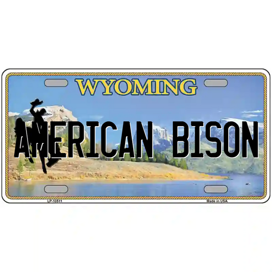 American Bison Wyoming Metal Sign