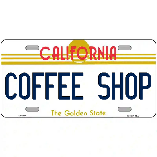Coffee Shop California Metal Sign