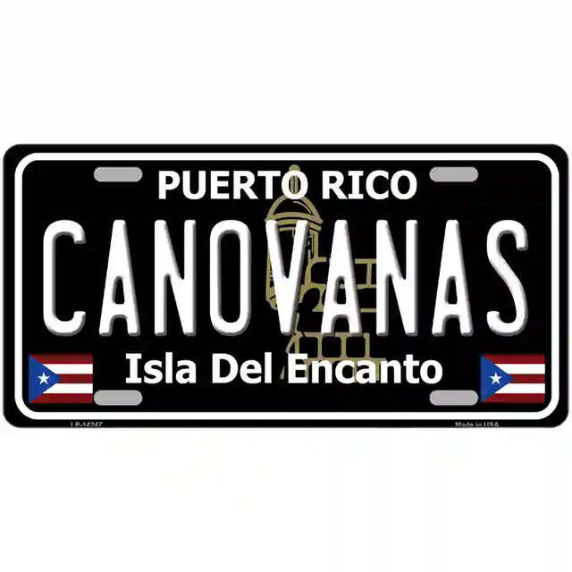 Canovanas Puerto Rico Black Metal Sign