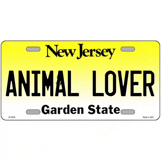 Animal Lover New Jersey Metal Sign